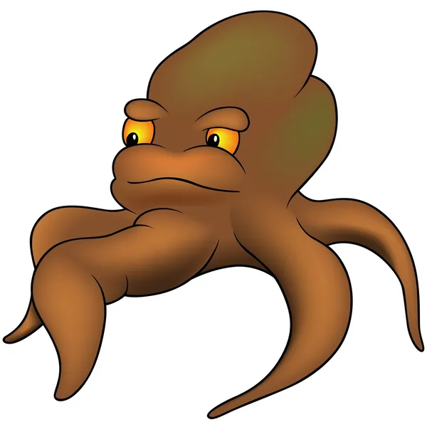 Brown Octopus — Stock Vector