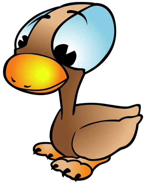 Brown Duck Colored Cartoon Illustration Vector — Stock Vector