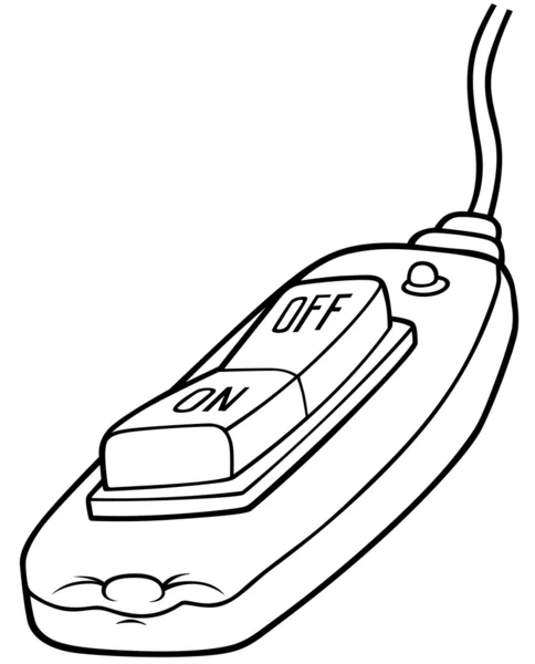 Interruptor Preto Branco Desenhos Animados Ilustração Vetor — Vetor de Stock