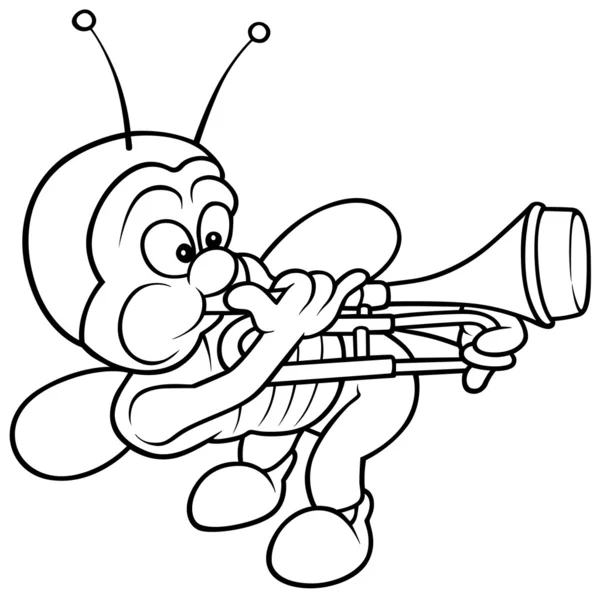 Böcek ve trombon — Stok Vektör