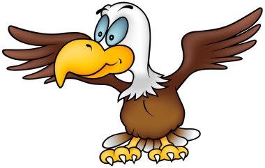 Flying Eagle - Colored cartoon illustration, vector clipart