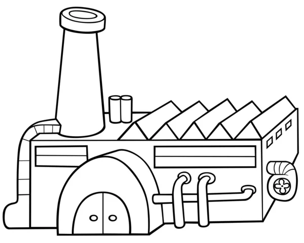 Fabriek Zwart Wit Cartoon Afbeelding Vector — Stockvector