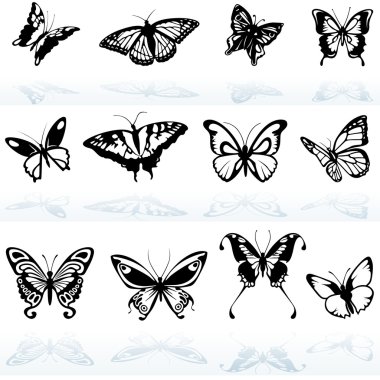 Butterfly Silhouettes clipart