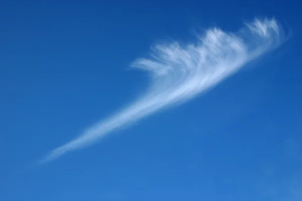 Cloud in the form of a feather. Stock Photo