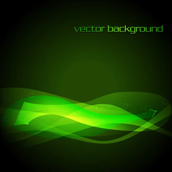 Vector green glowing stylish wave — Stock Vector