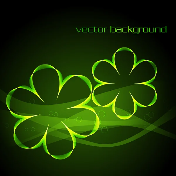 Glowing green digital flower — Stock Vector