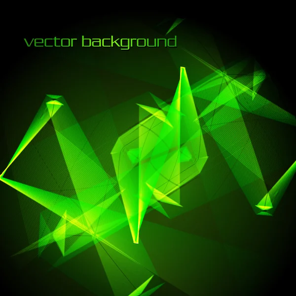 抽象的な緑光るベクトルの背景 — ストックベクタ