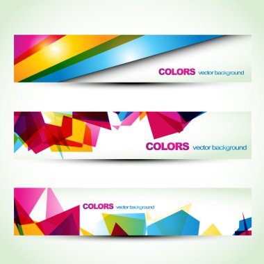 Abstract banner set designs clipart