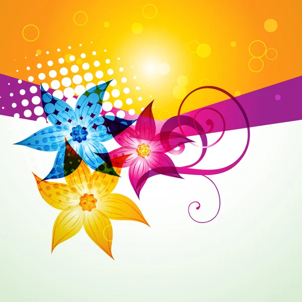 Affiche de style fleur colorée — Image vectorielle