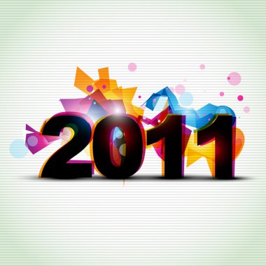 Colorful new year design clipart