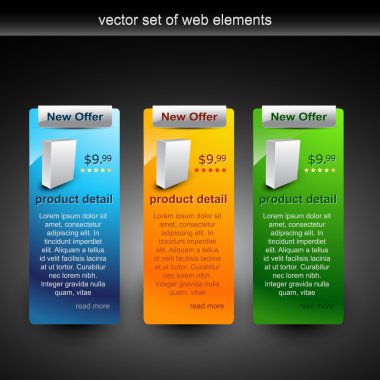 vektör web elemanları farklı renklerde