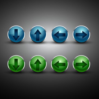 Vector arrow button in two colors clipart