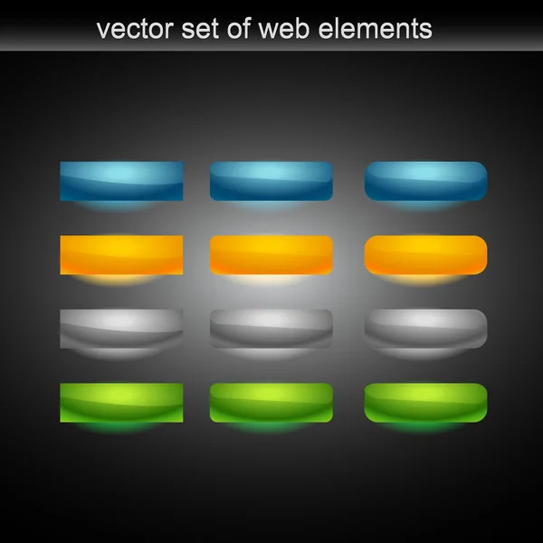 Vector web botón conjunto de doce — Vector de stock