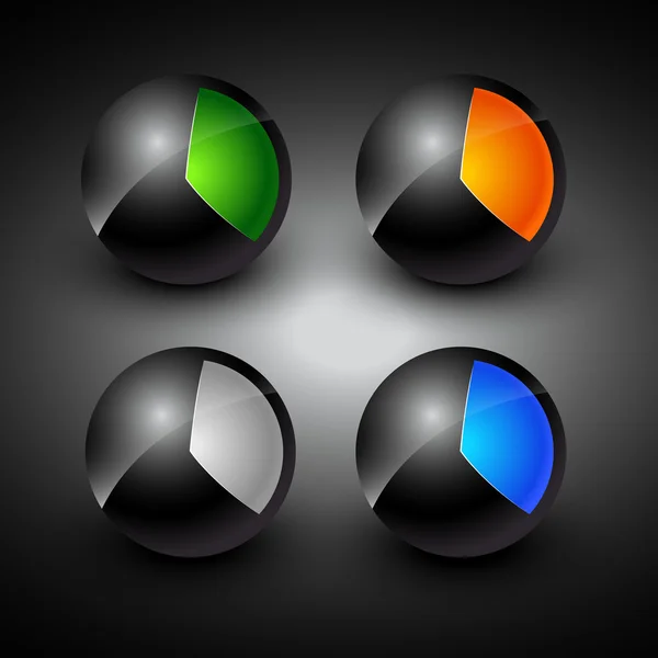 Conjunto de quatro globo design — Vetor de Stock