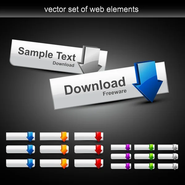 Vektorový soubor webových tlačítek — Stockový vektor