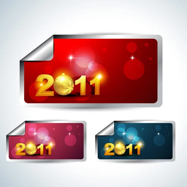 New year stickers — Stock Vector