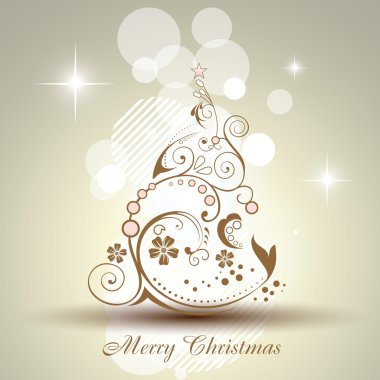 Vector christmas tree clipart