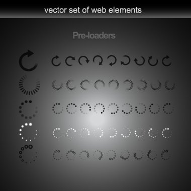 Vector five preloader set element clipart