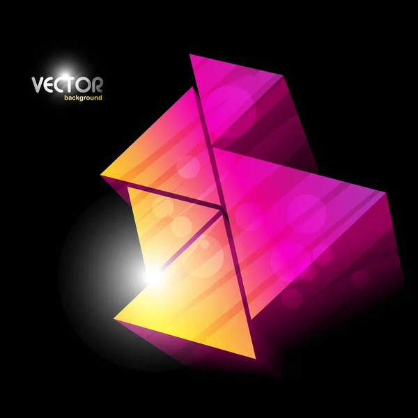 Triángulos Coloridos Sobre Fondo Oscuro — Vector de stock