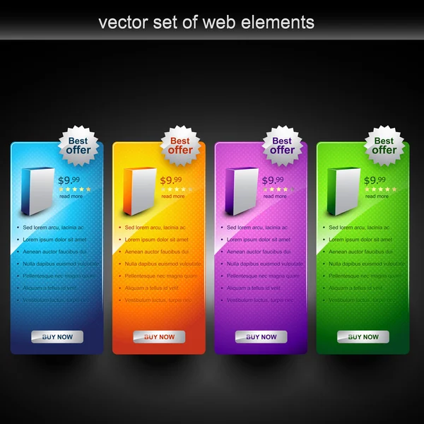 Producto Web Elemento Visualización Vector — Vector de stock