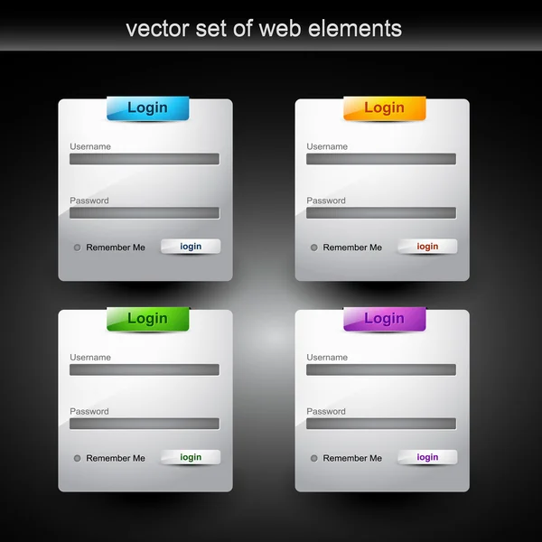 Web Login Formulier Style Element — Stockvector