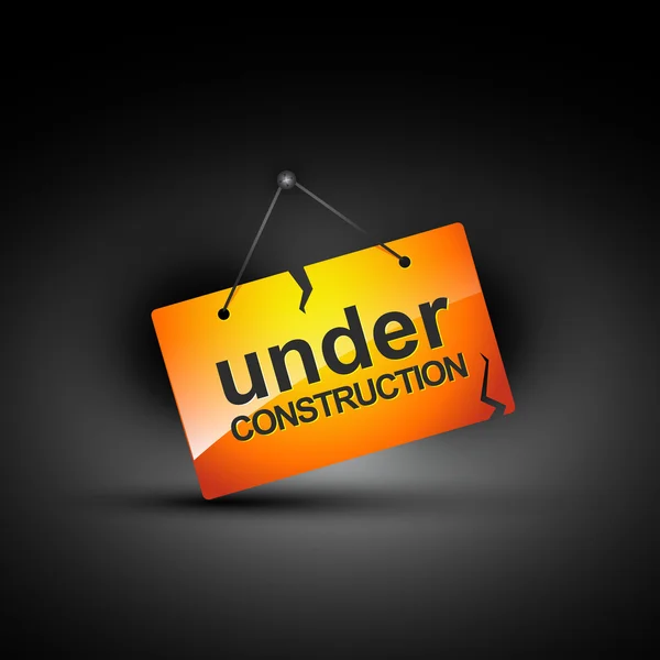 stock vector Hanging under construction sign illustration