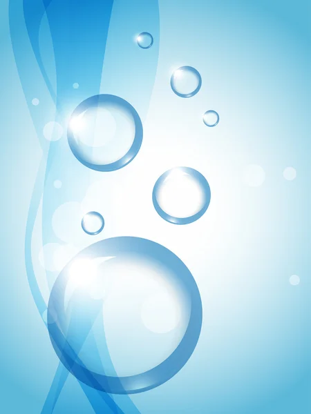 Vackra Bubble Blå Bakgrundsdesign — Stock vektor