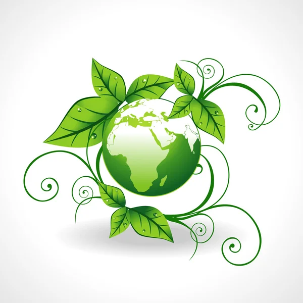 Vector Green Earth Beautiful Design — Stock Vector