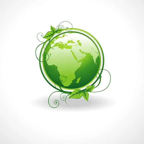 Vector Green Earth Leaves — Stock Vector