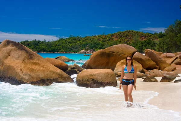Anse Lanzio beach at Seychelles — Stock Photo, Image