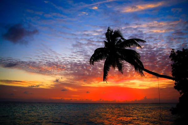 Maledivské západ slunce — Stock fotografie
