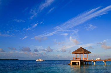 Pier at sunrise clipart