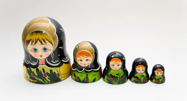 Muñeca rusa matryoshka sobre fondo blanco — Foto de Stock