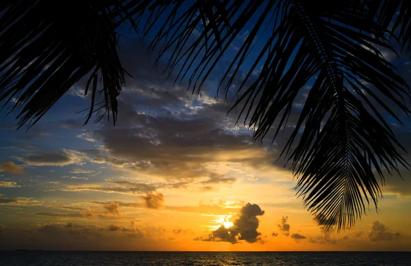 Maldivlere gün batımı — Stok fotoğraf