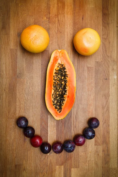 Обличчя з фруктів — стокове фото