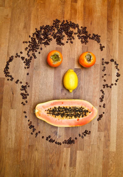 Face made of fruits — Stock Photo, Image