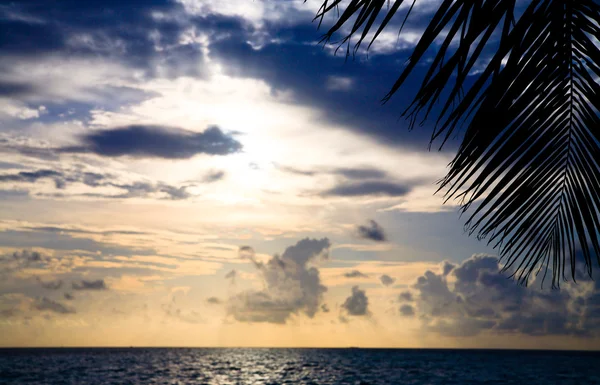 Мальдивский закат — стоковое фото