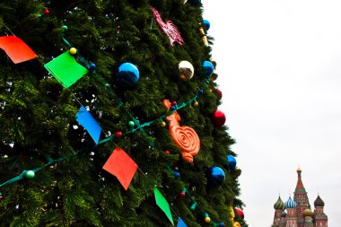 ayrıntılı bir Noel ağacı red Square - Moskova