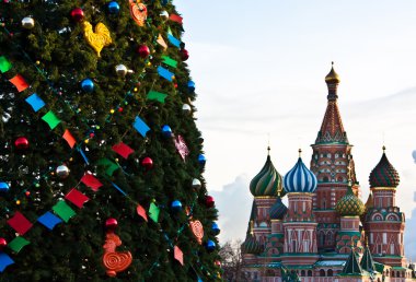 ayrıntılı bir Noel ağacı red Square - Moskova