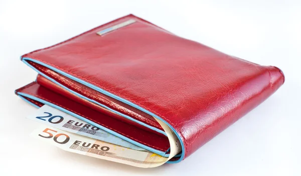 Красный бумажник — стоковое фото