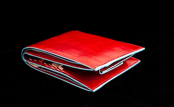 stock image Red wallet made of leather - original Italian fashion accessory