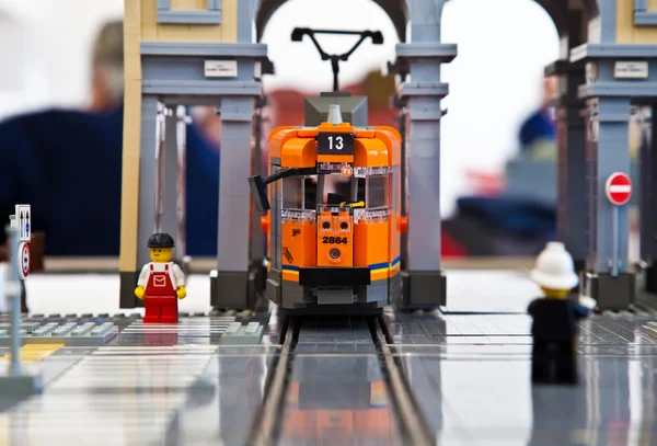 Staden Gjord Lego Typ Murtegel — Stockfoto