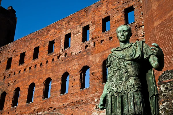 stock image Statue of Cesare Augustus in Torino - Italy: concept of leadership