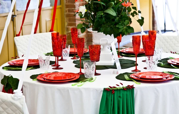 stock image Dinner table setup - Italian Style