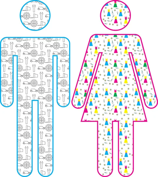 Icône masculine et féminine — Image vectorielle