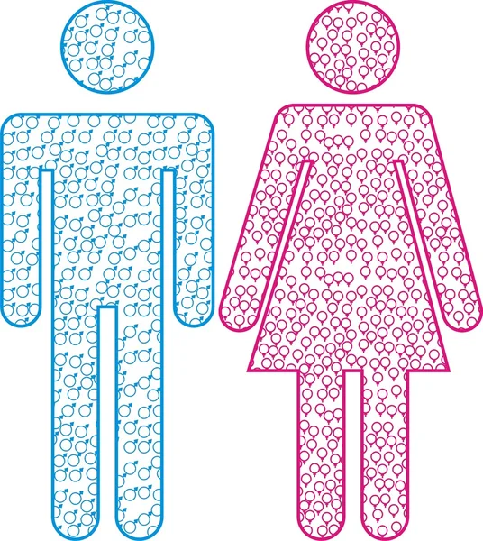 Icône masculine et féminine — Image vectorielle
