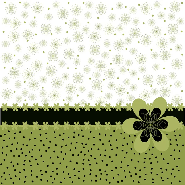Groene achtergrond met bloemen — Stockfoto