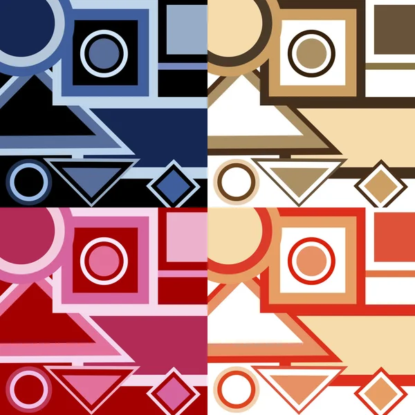 Set of backgrounds with geometrical shapes — Stock Photo, Image