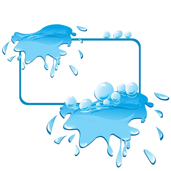 Banner with aqua splashes and drops — Stock Photo, Image