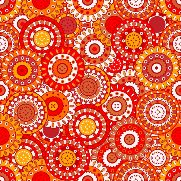 Retro patrón blanco y negro con círculos rojos — Stockfoto